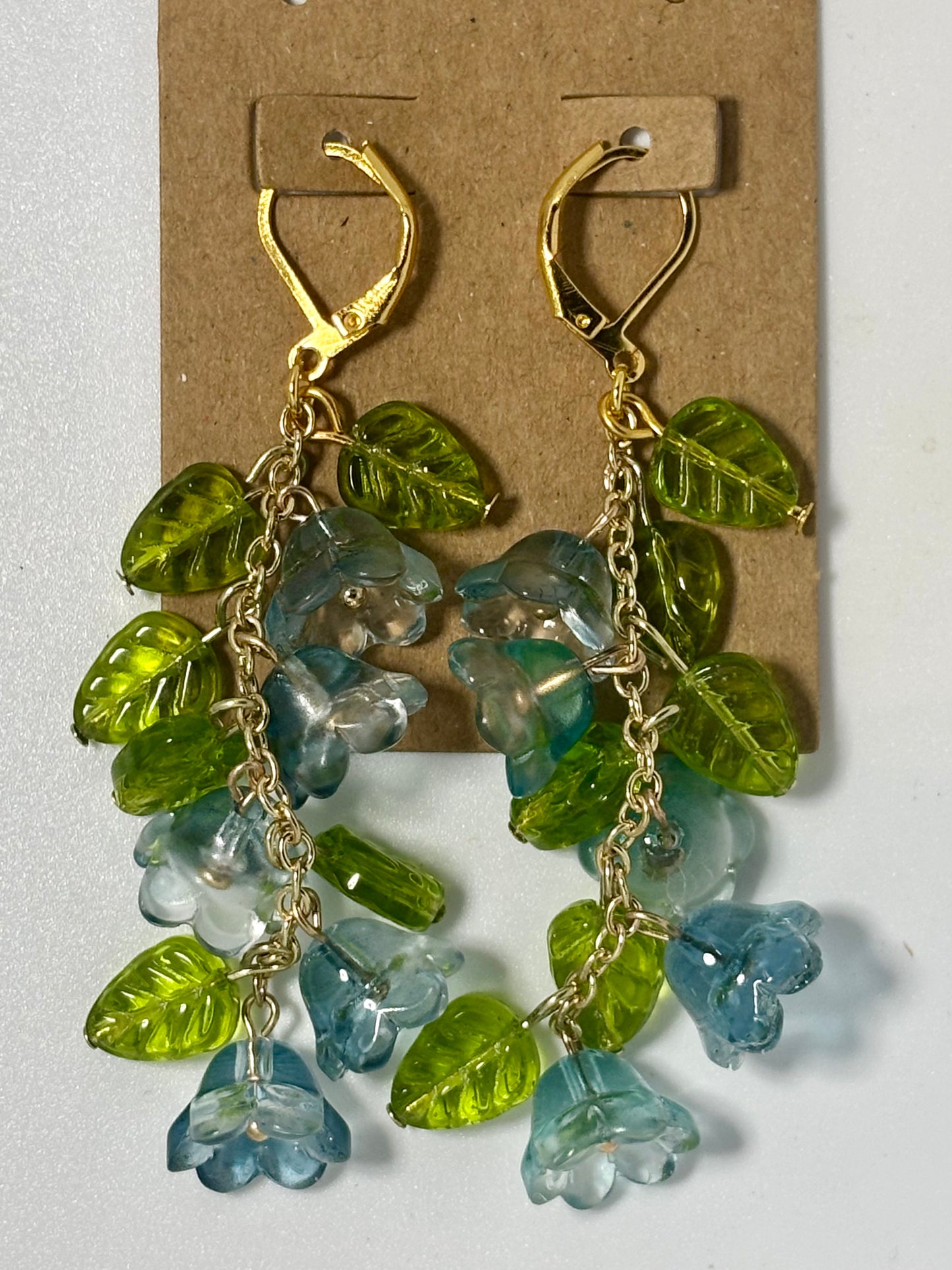 Flower Vine Earrings (Dark Blue Bulbs)