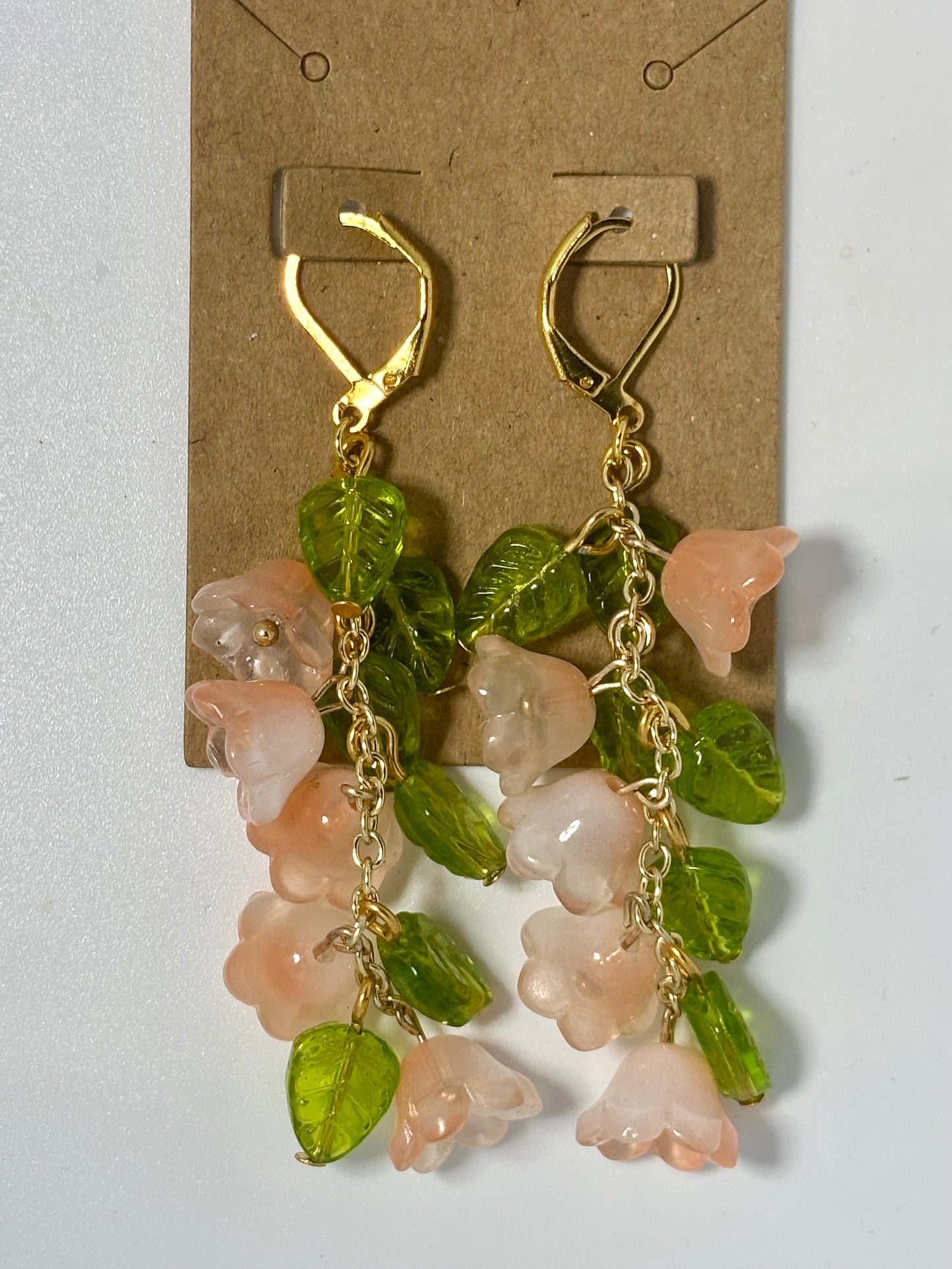 Flower Vine Earrings (Peach Bulbs)