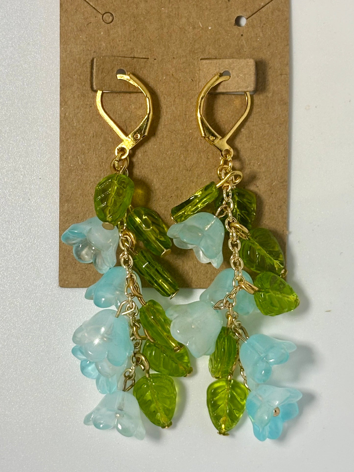 Flower Vine Earrings (Blue Bulbs)