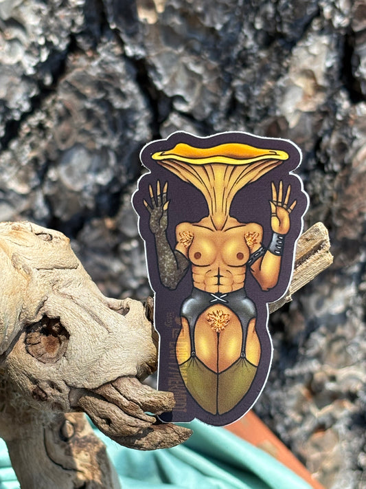Chanterelle Mushroom Babe Sticker NSFW product photo