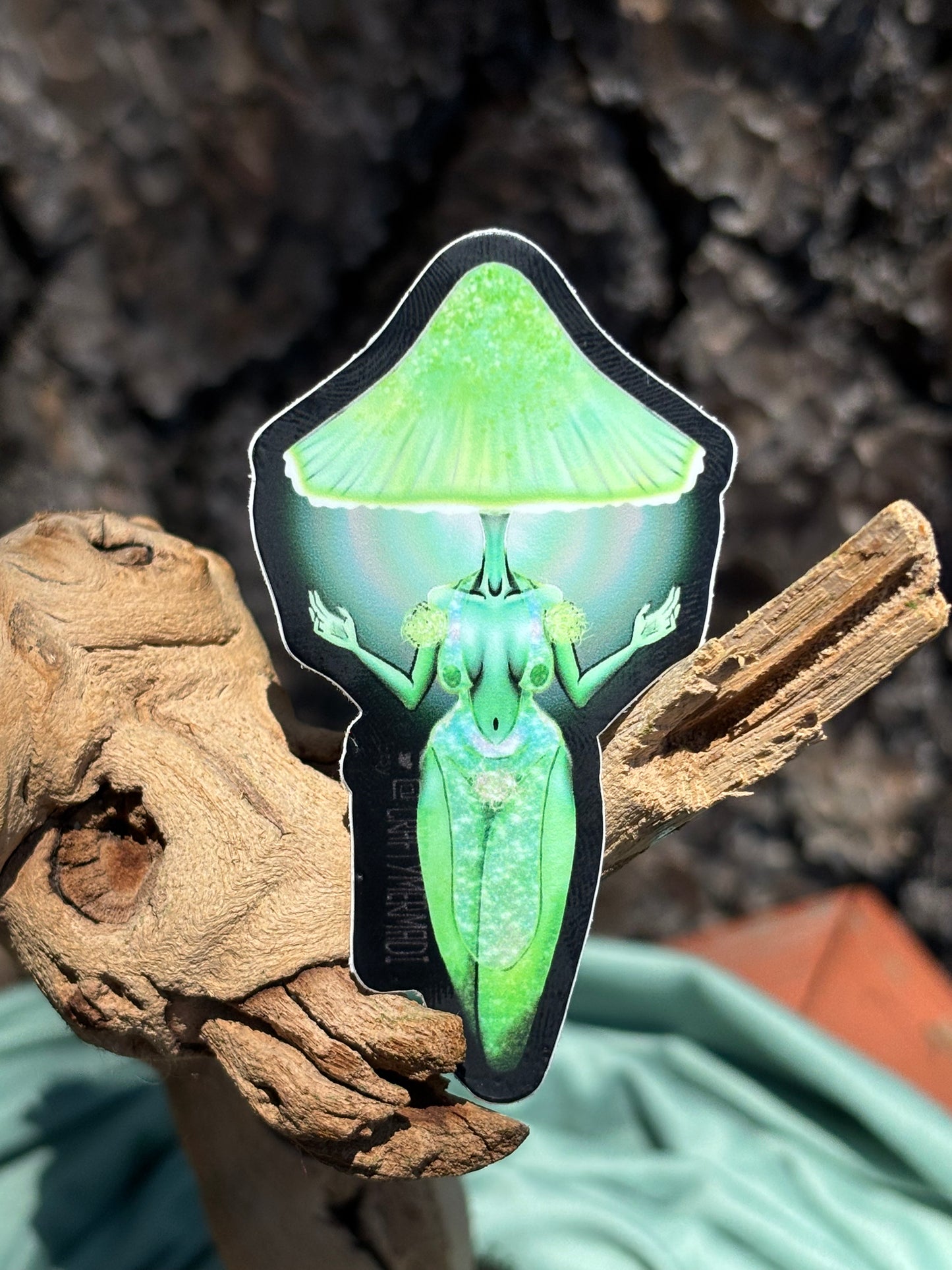 Green Pepe Mushroom Babe Sticker NSFW product photo