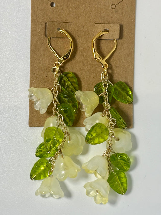 Flower Vine Earrings (Yellow Bulbs)