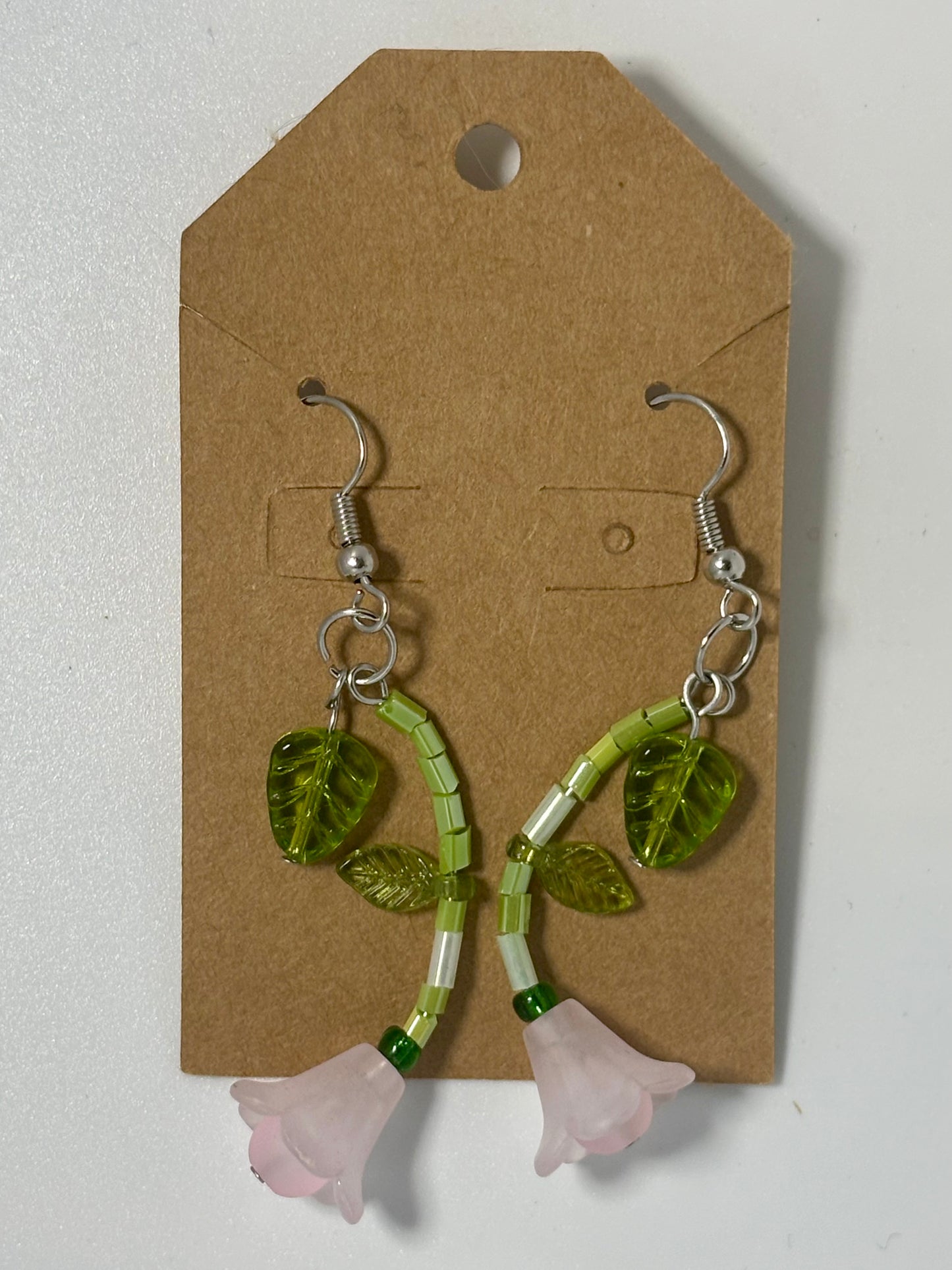Stemmed Flower Earrings (Pink Bulbs)