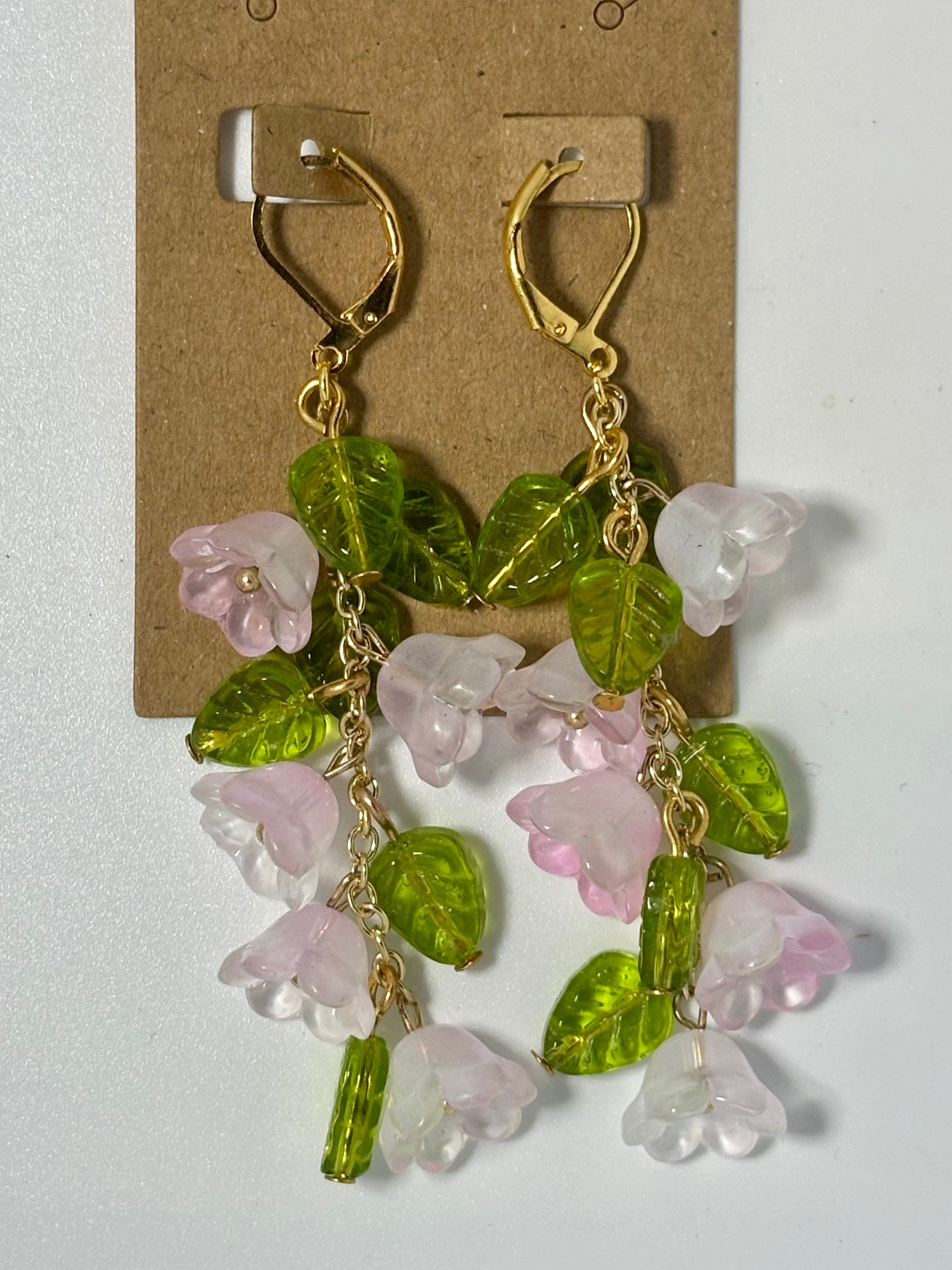 Flower Vine Earrings (Pink Bulbs)