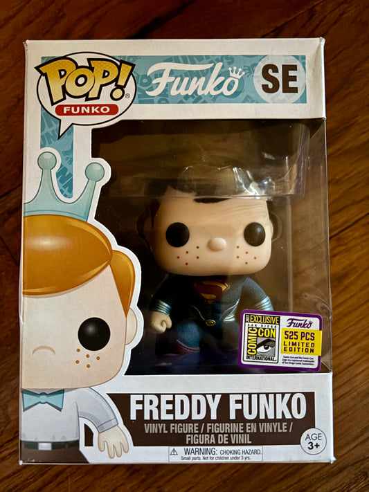 Freddy Funko as Superman vinyl figure front view