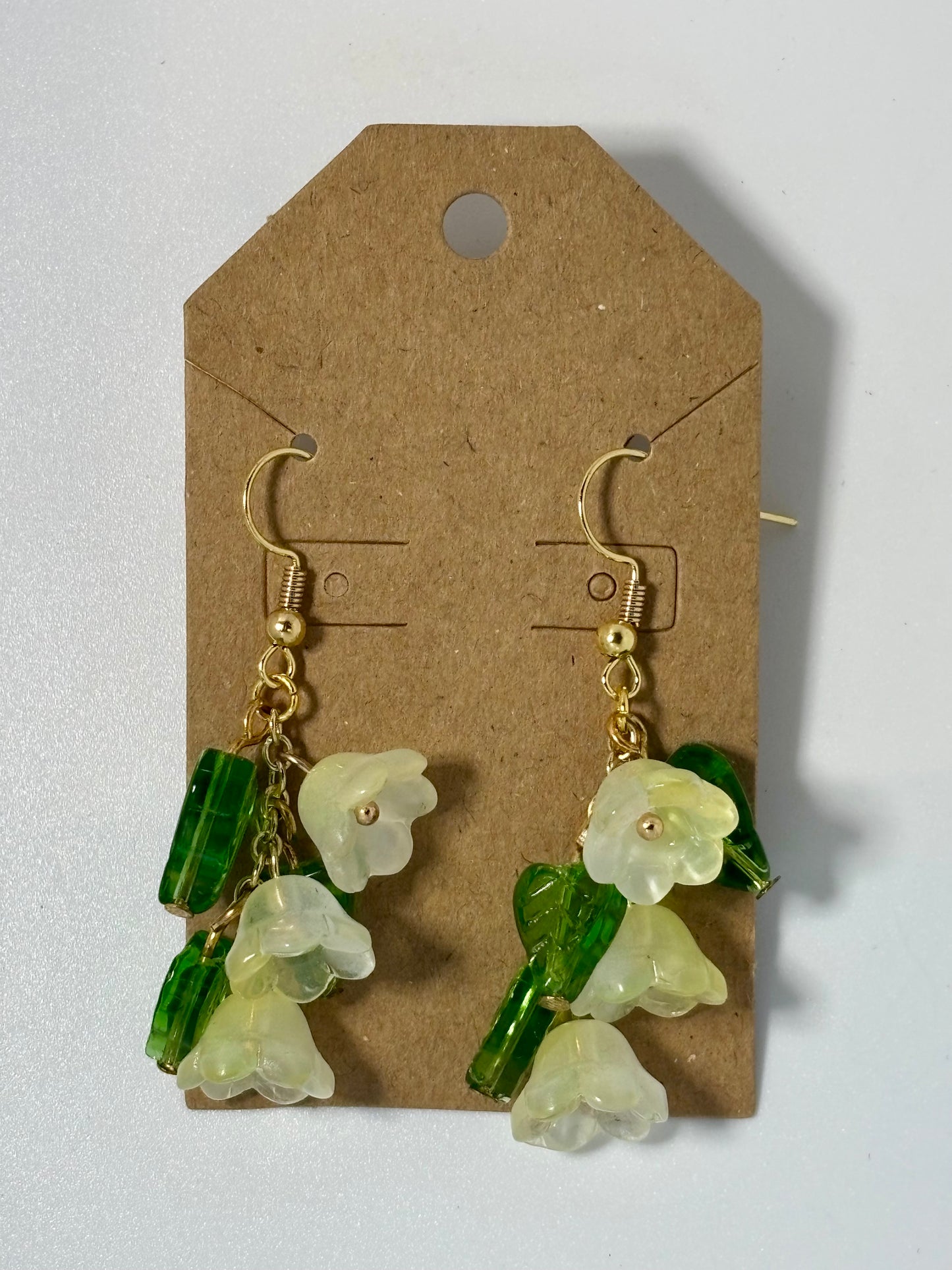 Flower + Leaf Earrings (Yellow Bulbs)