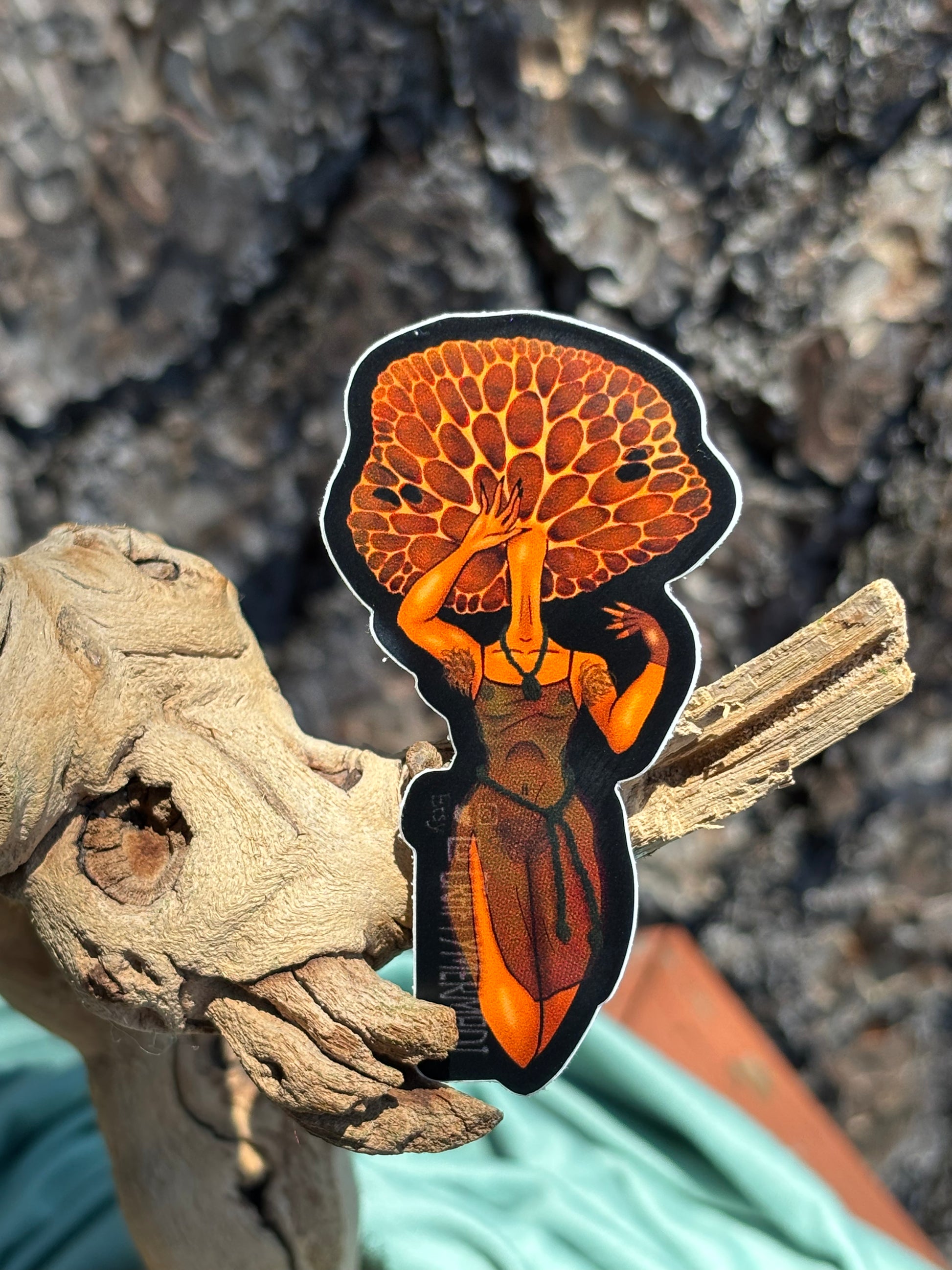 Orange Porecap Mushroom Babe Sticker NSFW product photo