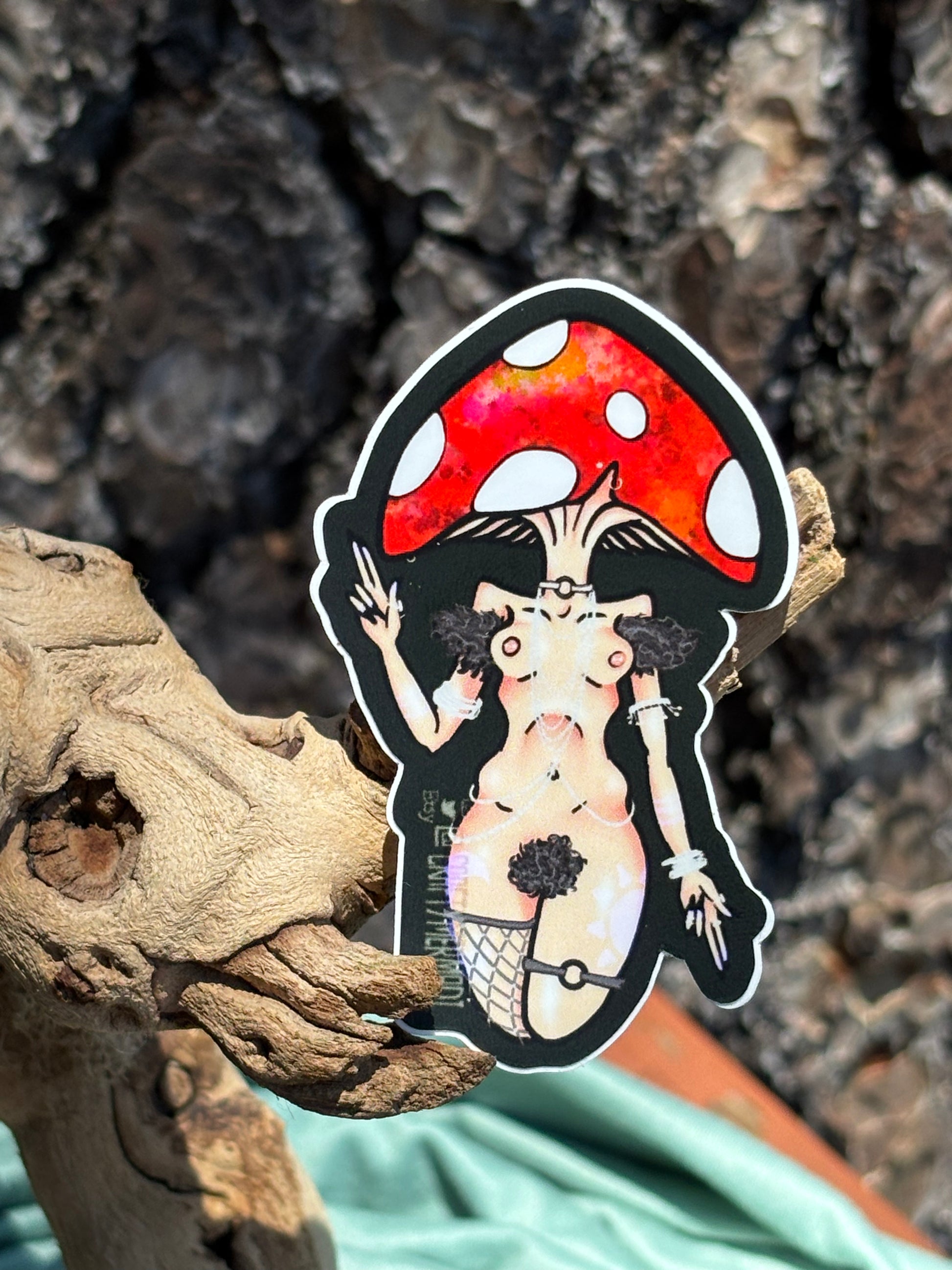 Fly Agaric Mushroom Babe Sticker NSFW product photo