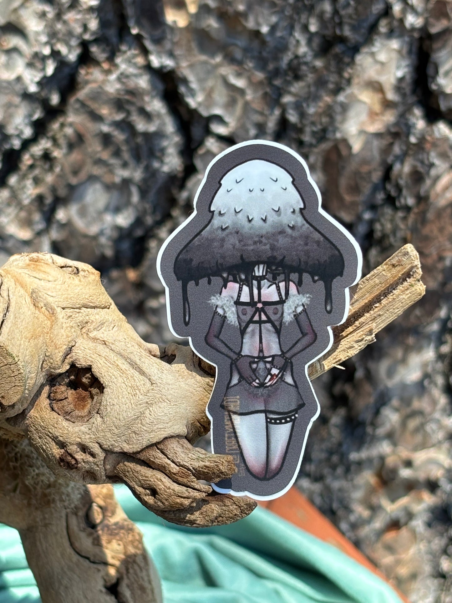 Inky Cap Mushroom Babe Sticker NSFW product photo