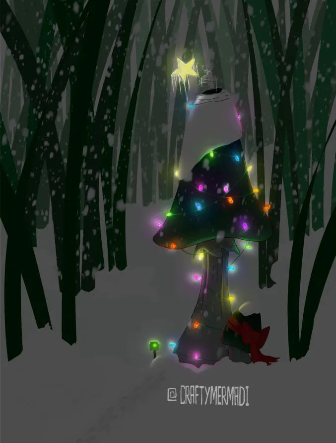 Christmas Mushroom Print