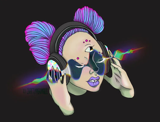 Headphone Babe Print