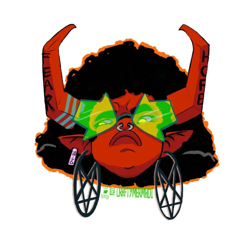 Devil Babe character artwork by Crafty MerMadi - original fantasy character illustration