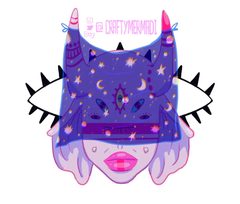 Alien Babe character artwork by Crafty MerMadi - original sci-fi fantasy character illustration