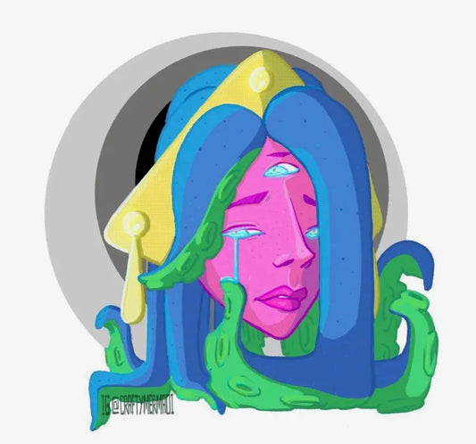 Sticker Babe 7 vinyl sticker by Crafty MerMadi