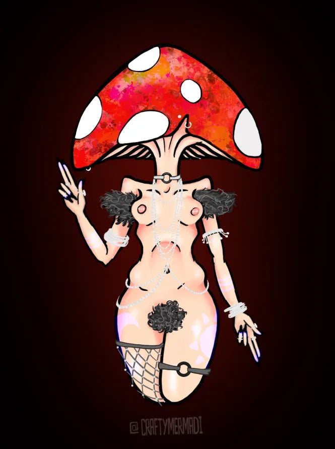 Fly Agaric Mushroom Babe NSFW sticker gallery image 2